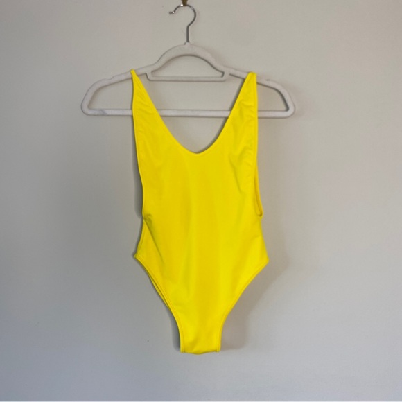 Bright Yellow Cut Out Swimsuit - Picture 7 of 10